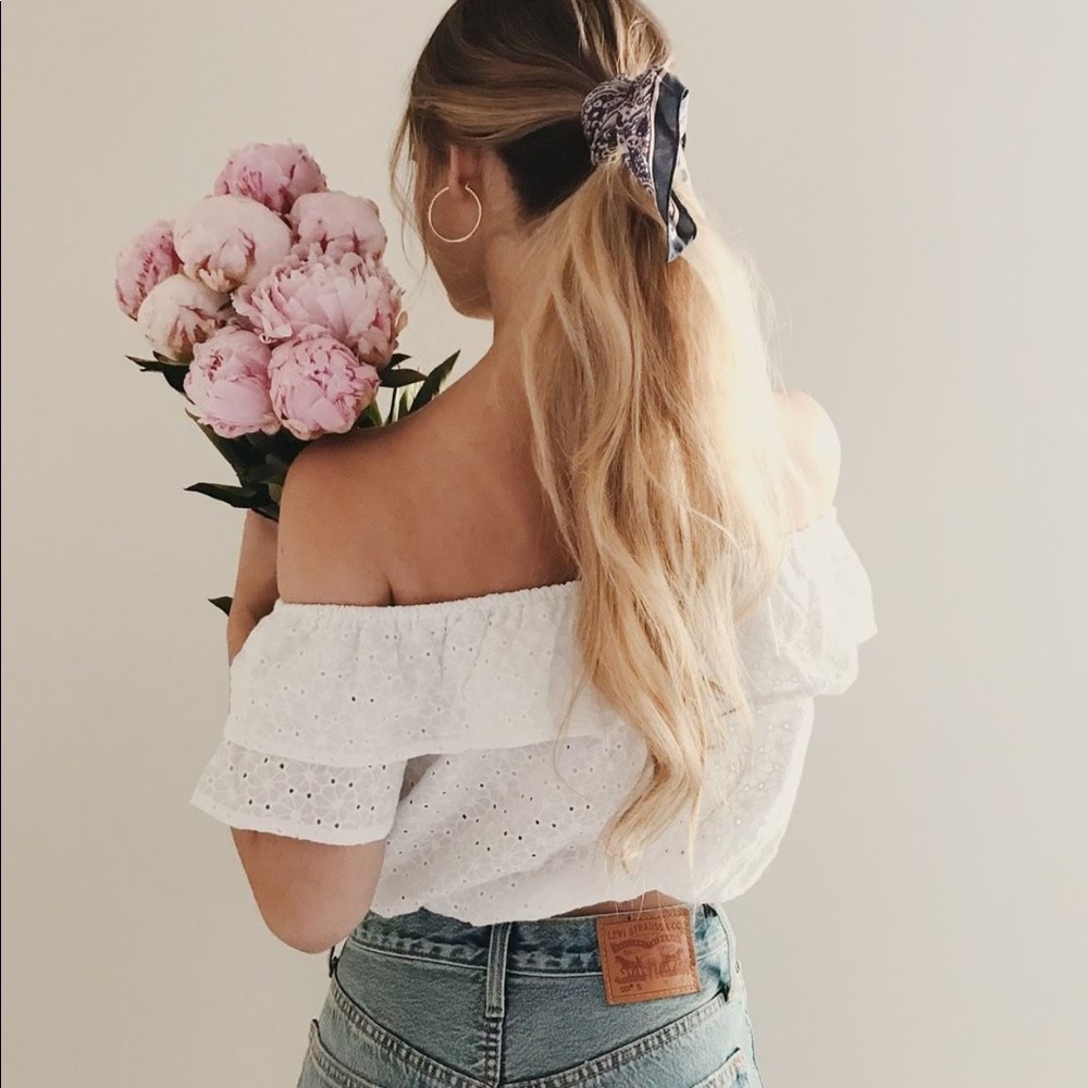 Lulus off the shoulder crop top
